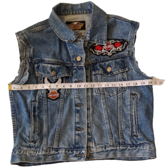 Harley Davidson Blue Jean Vest - Picture 9 of 14
